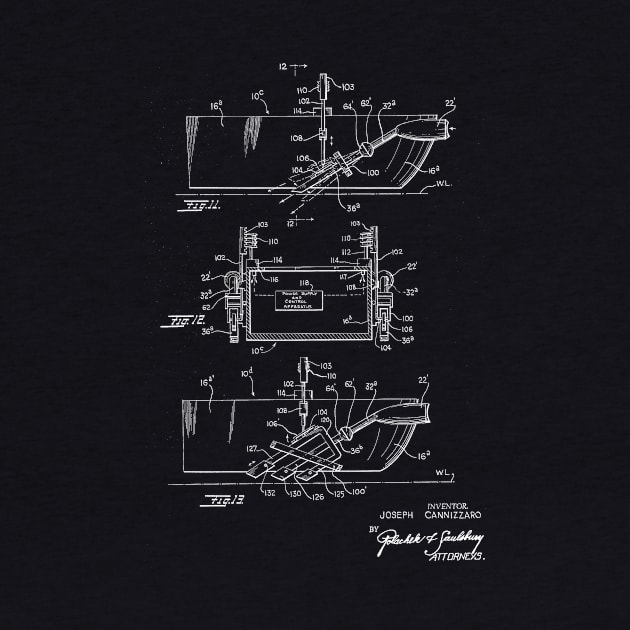 Jet Propelled Boat Vintage Patent Hand Drawing by TheYoungDesigns